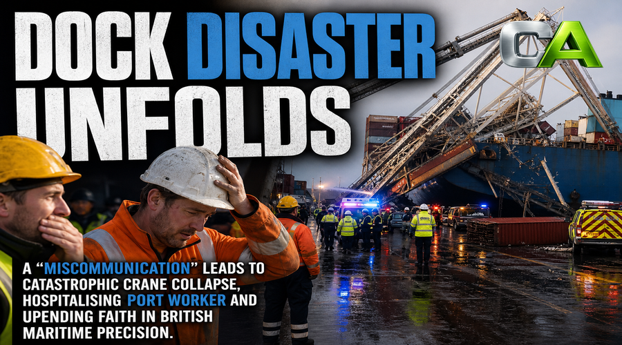 Crane Collapse Chaos at Port of Tyne: Man Hospitalised After Container Ship Collision